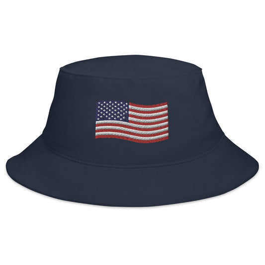 american flag navy bucket hat