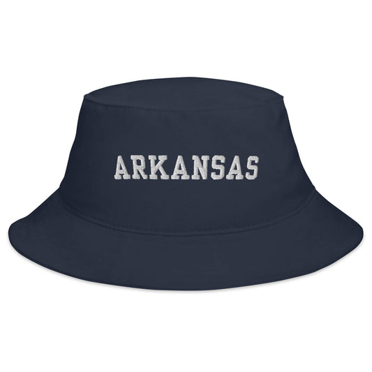 arkansas navy bucket hat