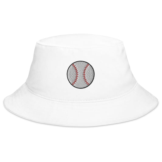 baseball white bucket hat