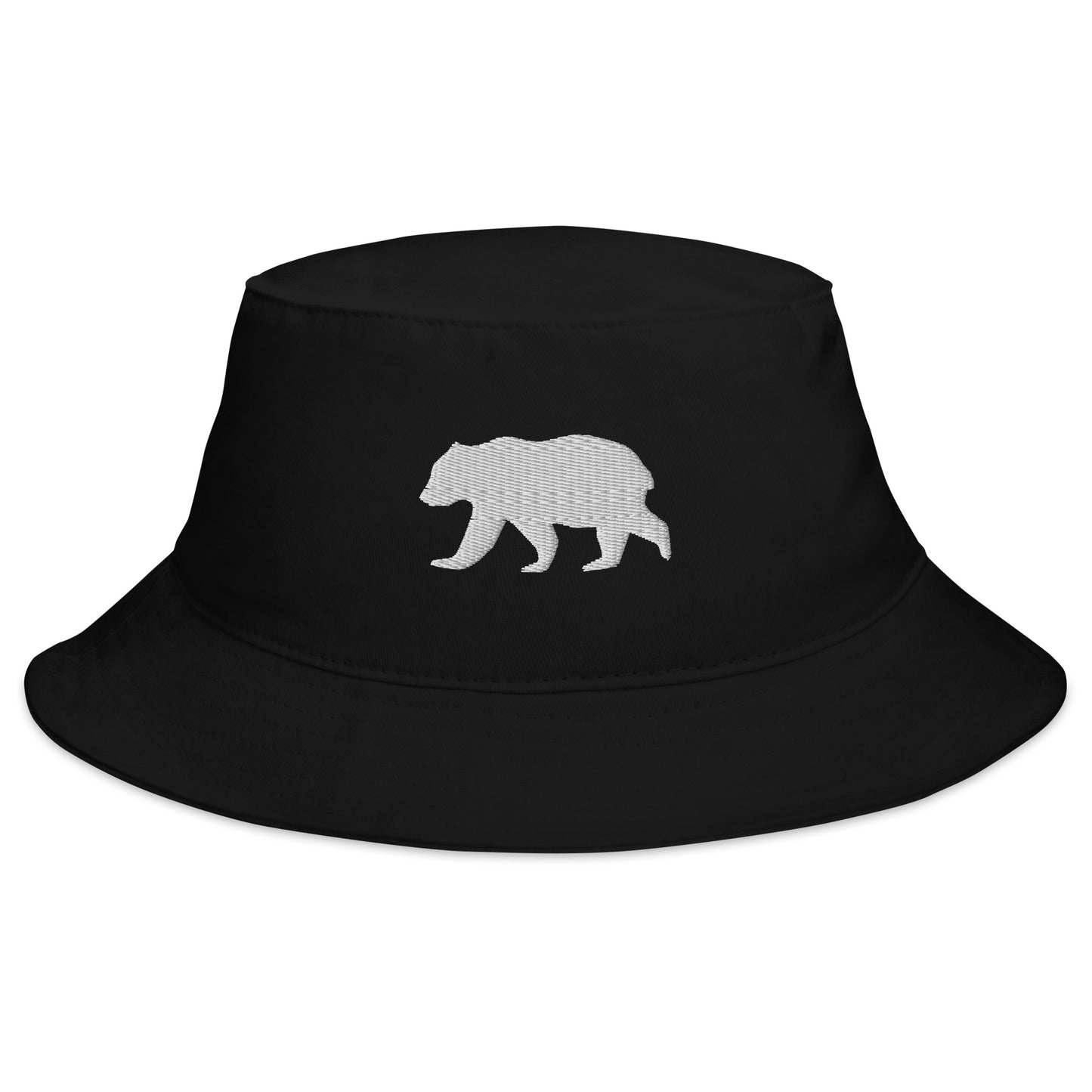 black Bucket Hat with Bear