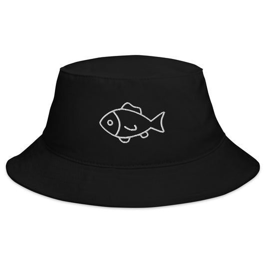 bucket hat with fish