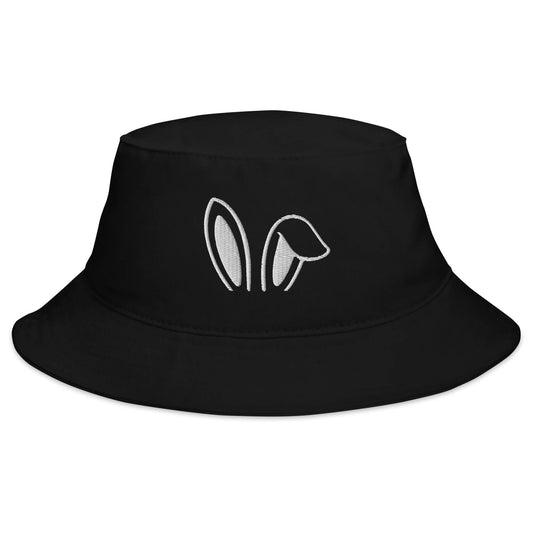 bunny ears black bucket hat