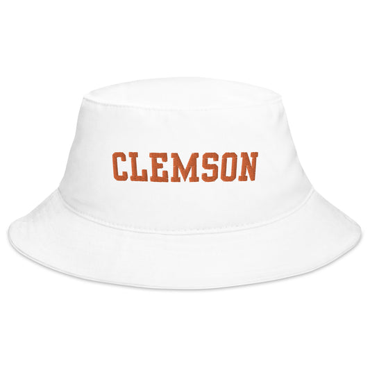 clemson white bucket hat