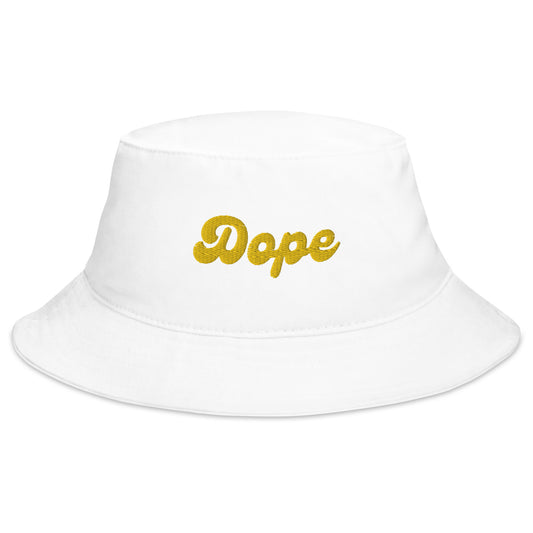 dope white bucket hat