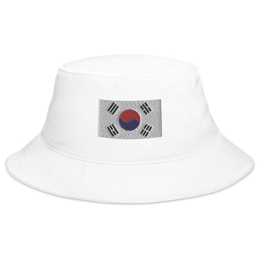 Korean white Bucket Hat