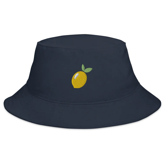 lemon bucket hat navy