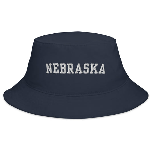 nebraska navy bucket hat