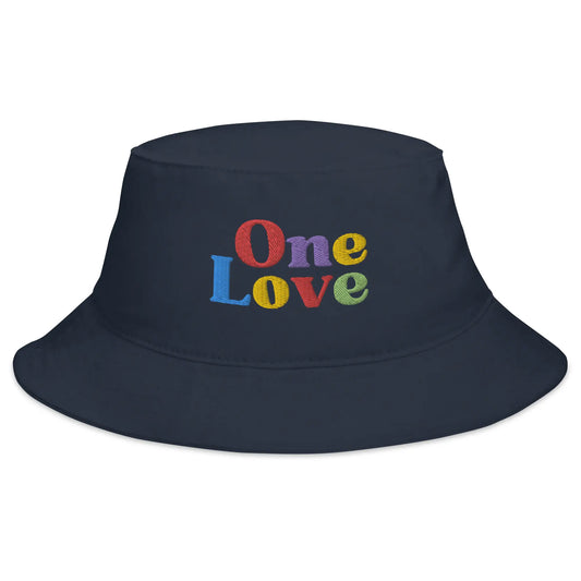 one love bucket hat navy