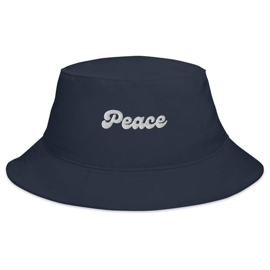 peace navy bucket hat