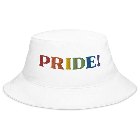 pride white bucket hat