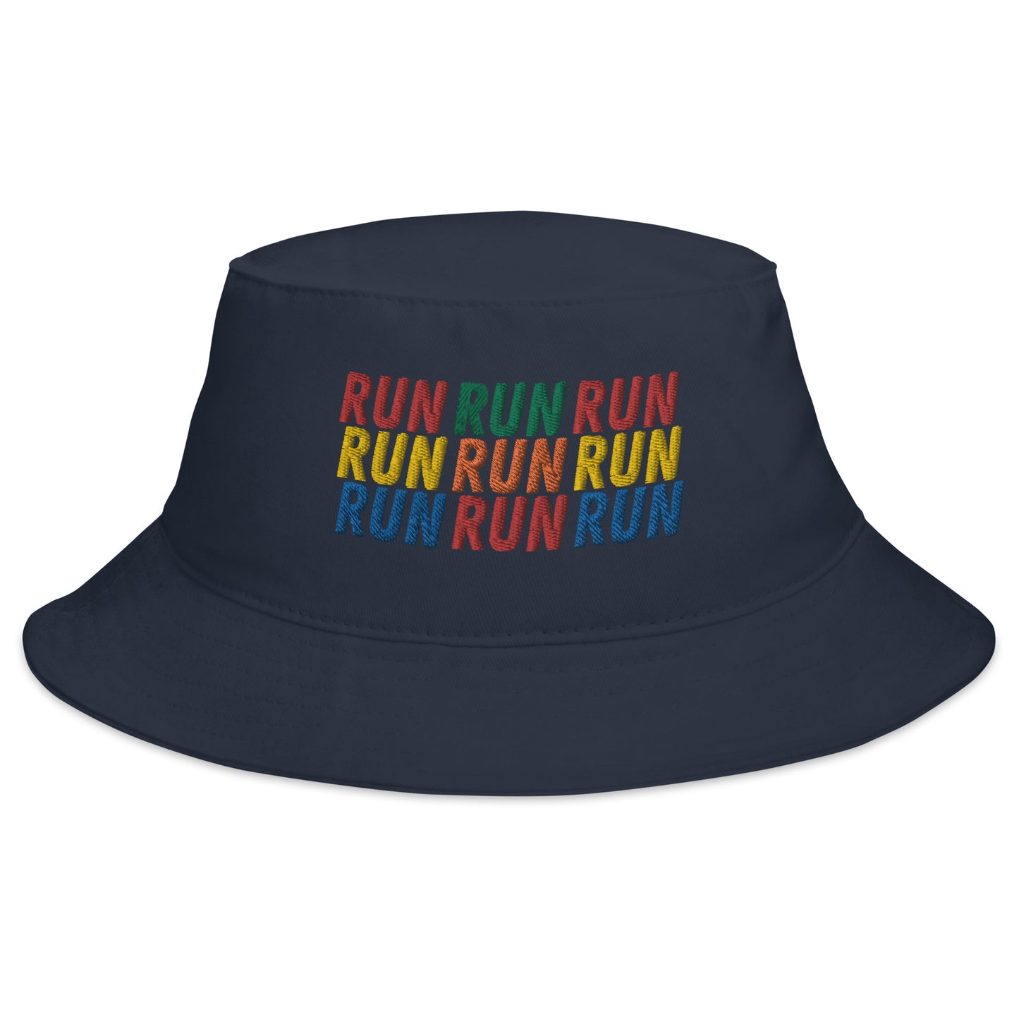 running navy bucket hat