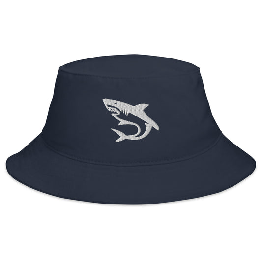 shark navy bucket hat