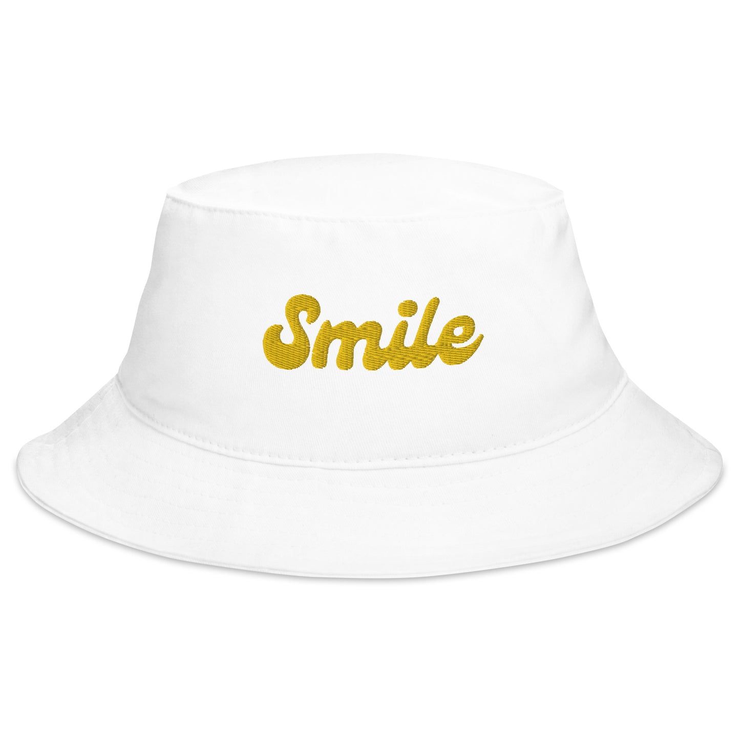 smile white bucket hat