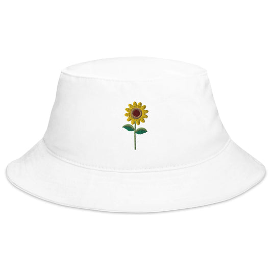 sunflower white bucket hat