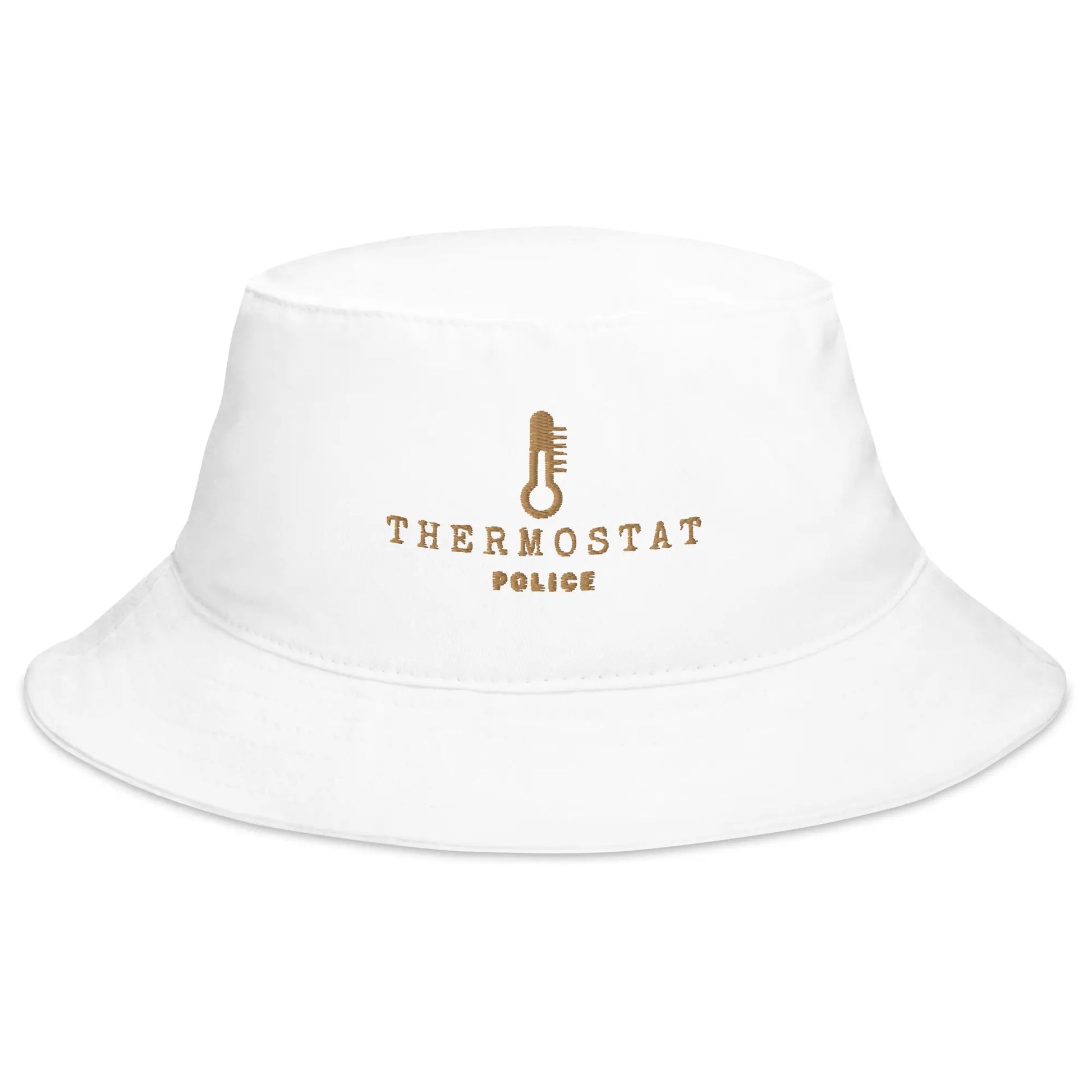 thermostat police white bucket hat