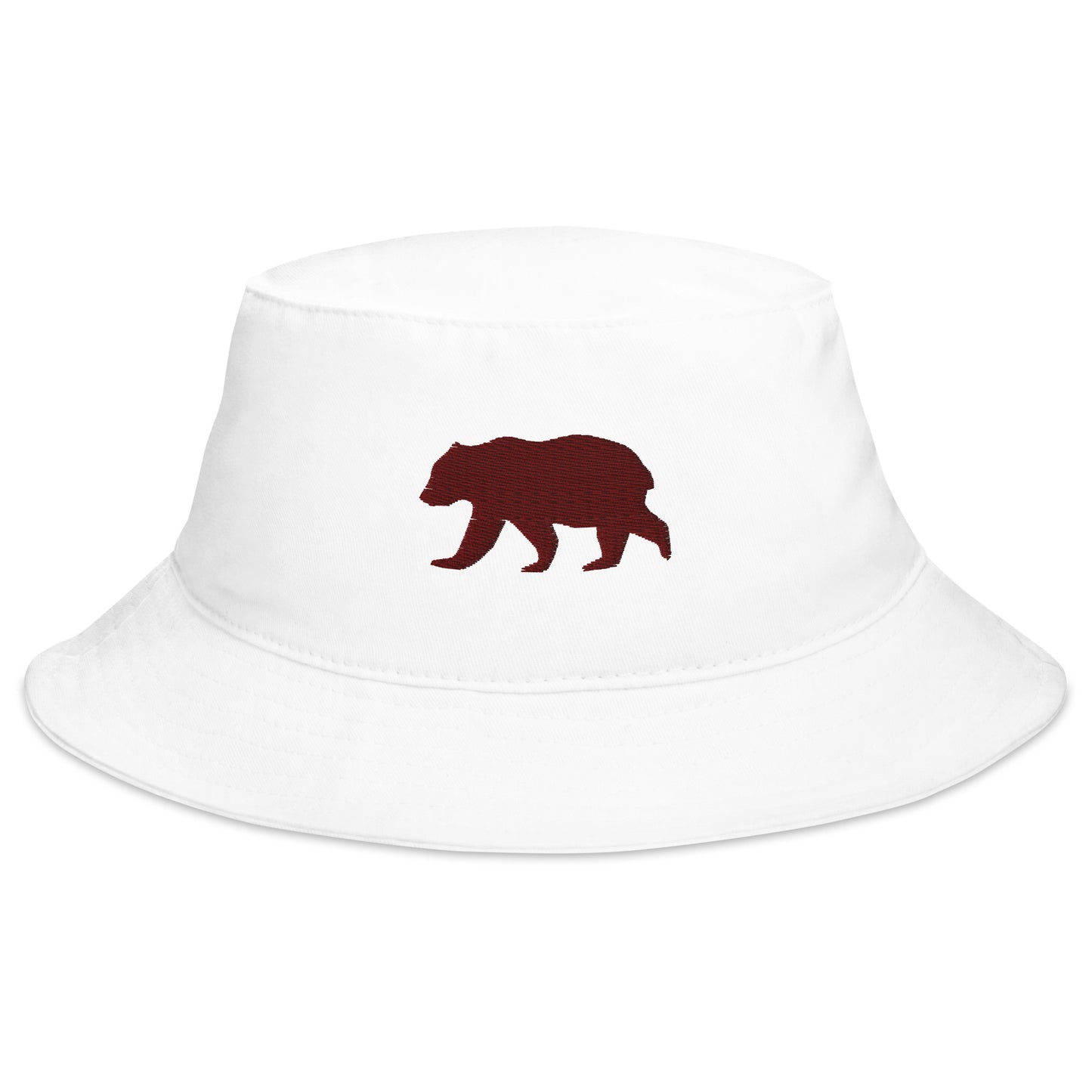 white Bucket Hat with Bear