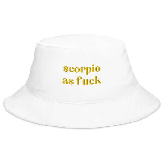 scorpio as fuck white bucket hat