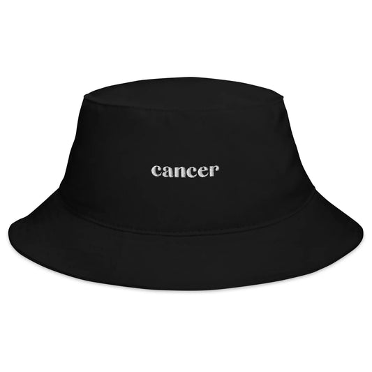 cancer black bucket hat