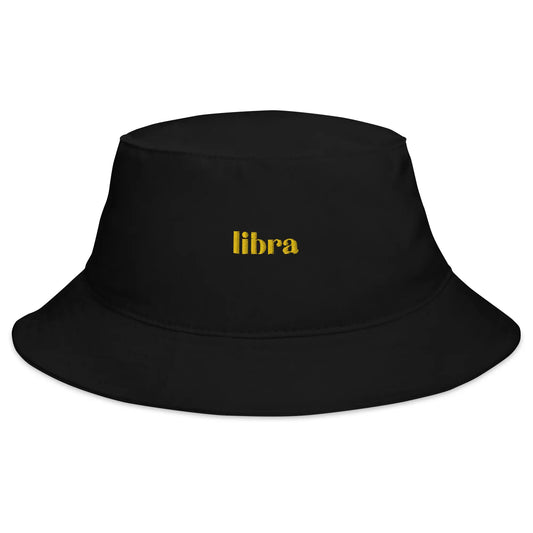 libra black bucket hat