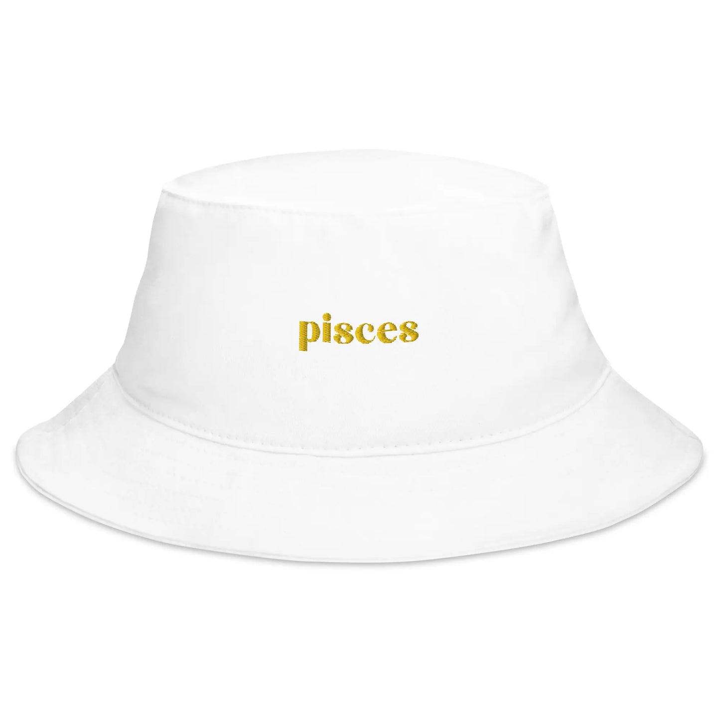 pisces white bucket hat