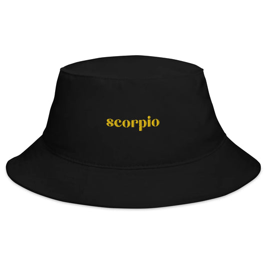 scorpio black bucket hat